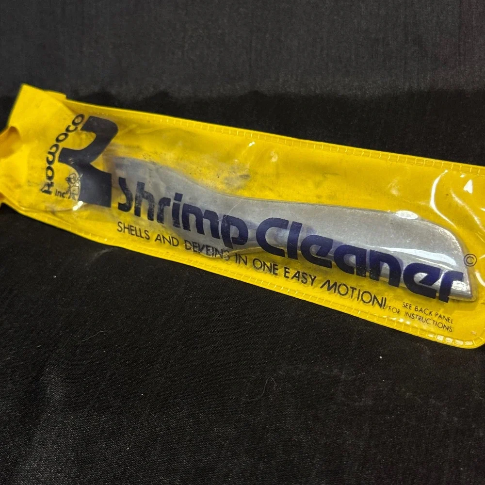 Vintage Rowoco #198 Shrimp Cleaner Sheller Deveiner Tool Metal w Yellow Sleeve